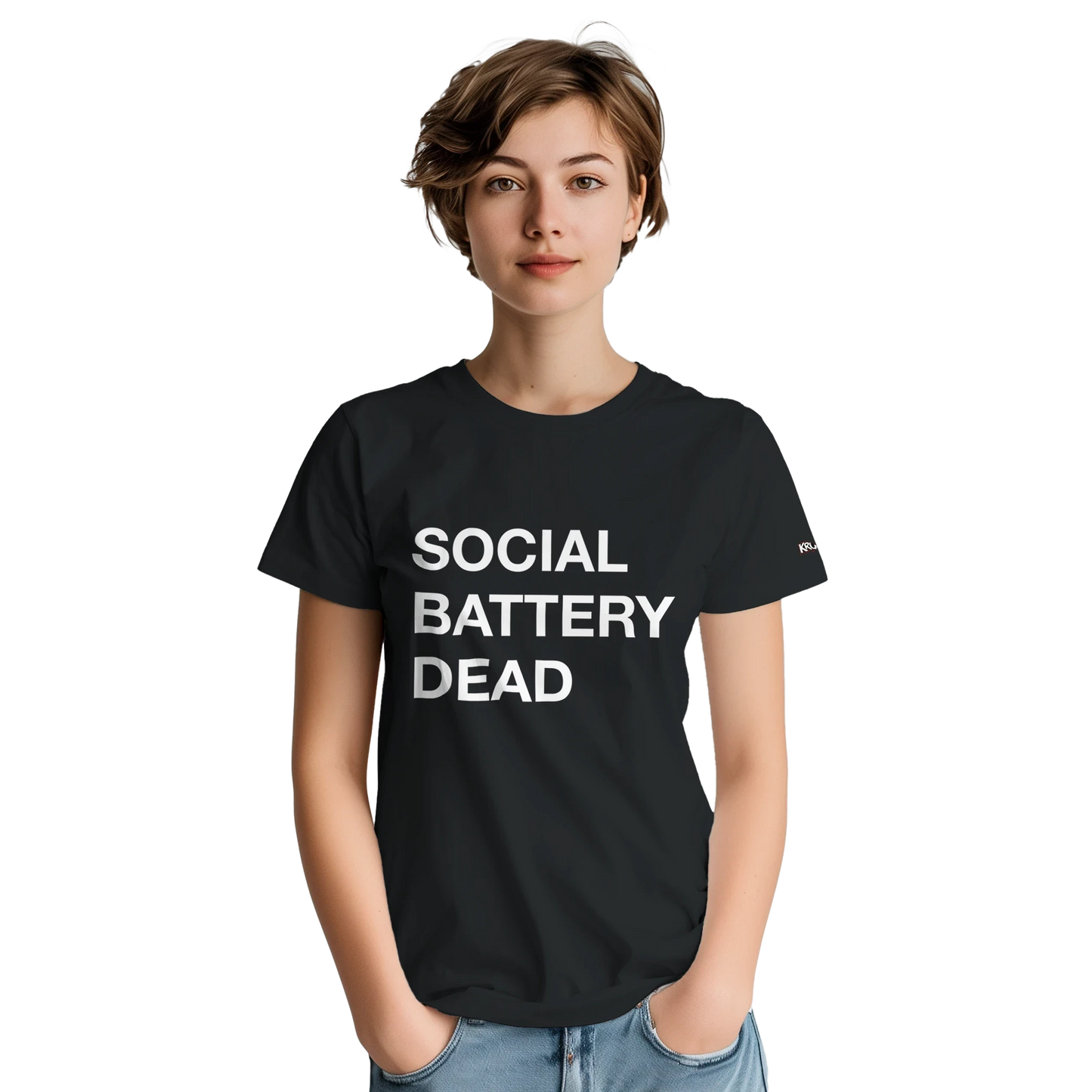 PLAINSPEAK - SOCIAL BATTERY DEAD - Unisex Crewneck T