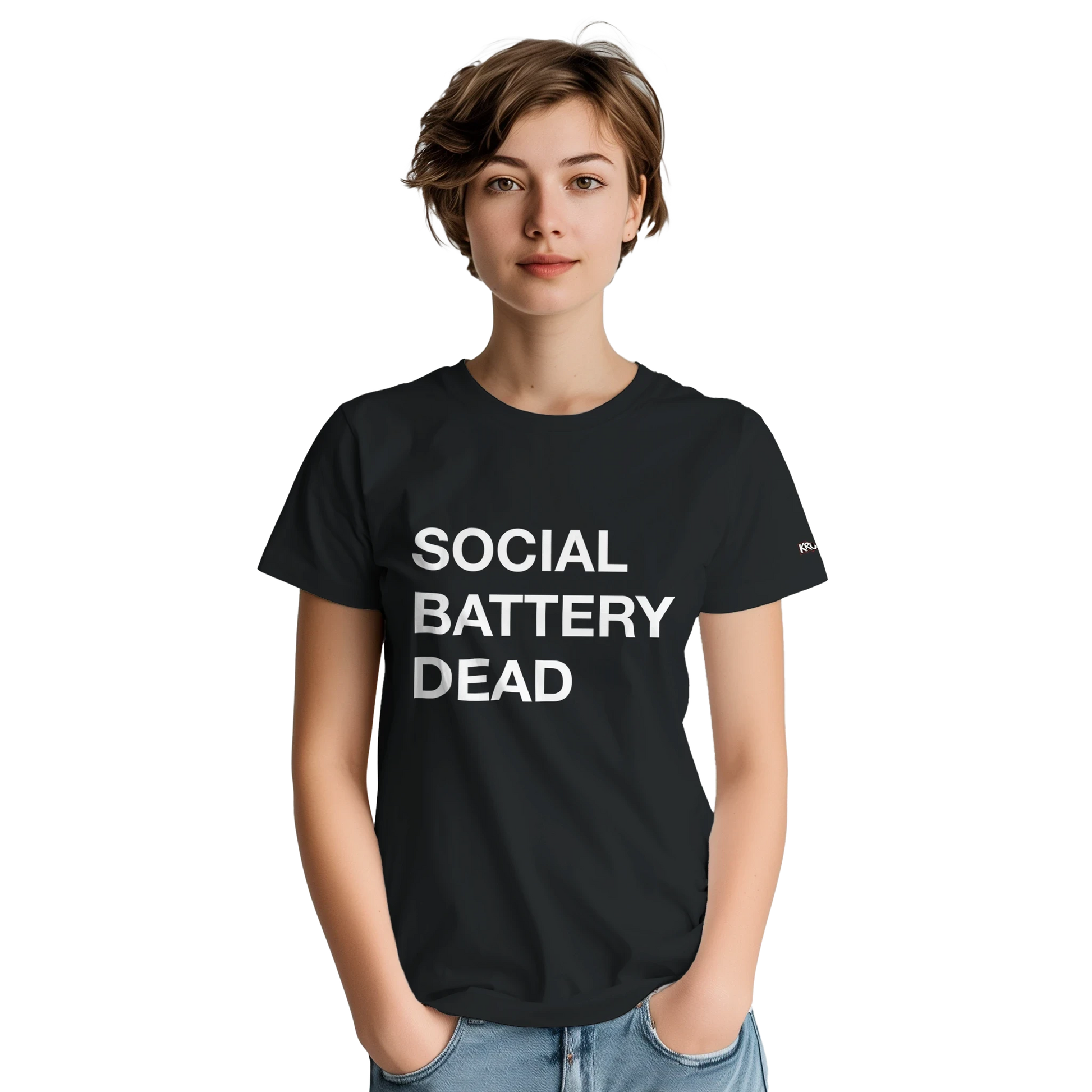 PLAINSPEAK - SOCIAL BATTERY DEAD - Unisex Crewneck T